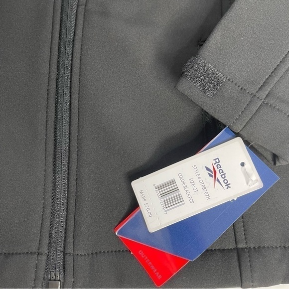 New Reebok Toddler Black Chest Zip Windbreaker Jacket US 2T - Picture 5 of 7